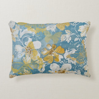 Blått och Gult Shabby Cottage Butterfly Prydnadskudde