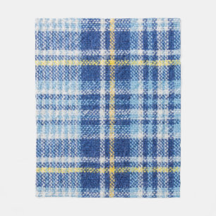 Blått och gult tartan eller pläterad bakgrund f fleecefilt