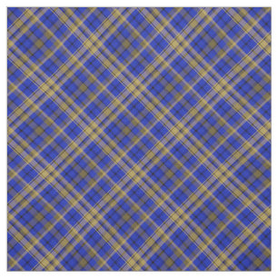 Blått och gult tartan plaid tyg