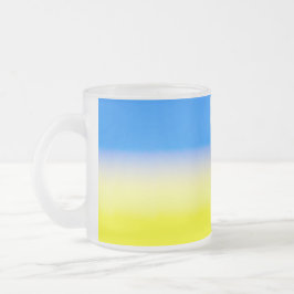 Blått och Gult Ukraina Inspicerat fredsanfall mot  Frostad Glasmugg