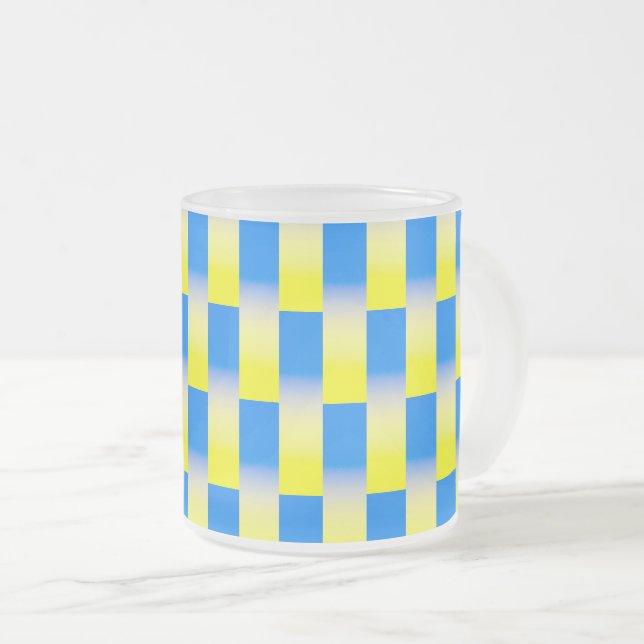 Blått och Gult Ukraina Inspicerat fredsanfall mot  Frostad Glasmugg (Framsida höger)