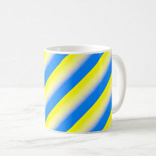 Blått och Gult Ukraina Inspicerat fredsanfall mot Kaffemugg