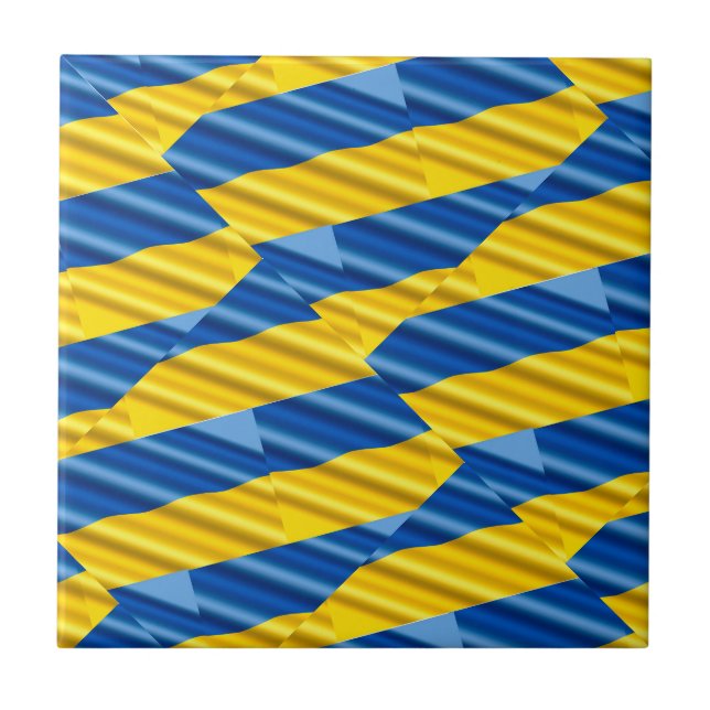 Blått och Gult Ukraina Inspicerat fredsanfall mot  Kakelplatta (Framsidan)