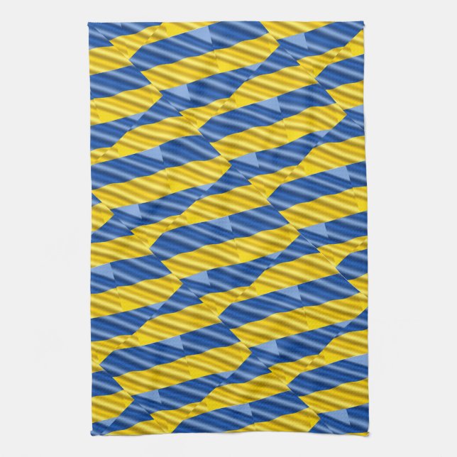 Blått och Gult Ukraina Inspicerat fredsanfall mot  Kökshandduk (Vertikal)