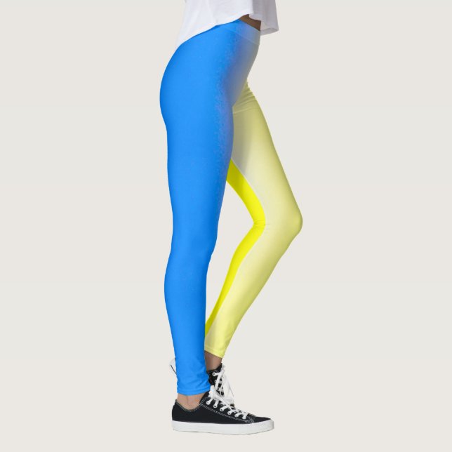 Blått och Gult Ukraina Inspicerat fredsanfall mot  Leggings (Höger)