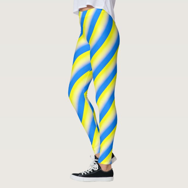 Blått och Gult Ukraina Inspicerat fredsanfall mot  Leggings (Vänster)