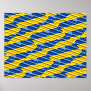 Blått och Gult Ukraina Inspicerat fredsanfall mot Poster