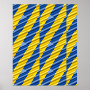 Blått och Gult Ukraina Inspicerat fredsanfall mot Poster
