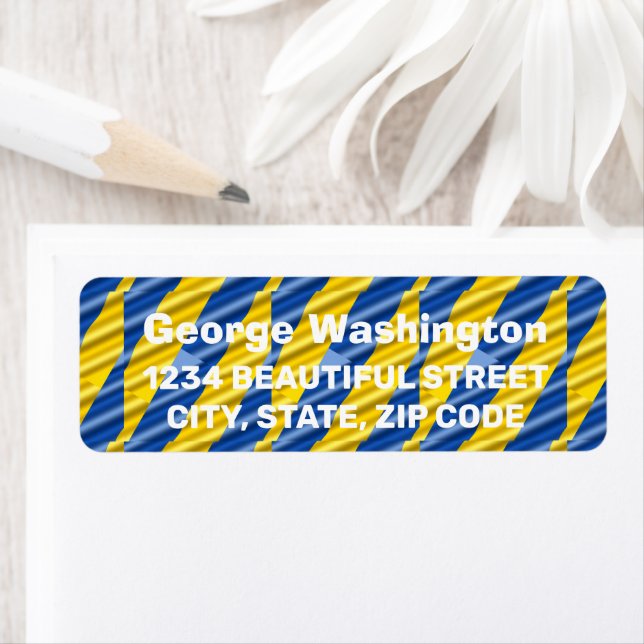 Blått och Gult Ukraina Inspicerat fredsanfall mot  Returadress Etikett (Insitu)