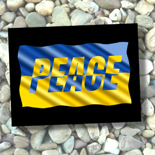 Blått och Gult Ukraina Inspicerat fredsanfall mot Vykort