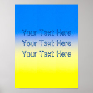 Blått och Gult Ukraina Inspinerad anpassningsbar t Poster