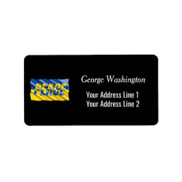 Blått och Gult Ukraina Inspinerat fredskrig Adressetikett