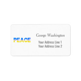 Blått och Gult Ukraina Inspinerat fredskrig Adressetikett