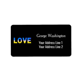 Blått och Gult Ukraina Inspinerat fredskrig Adressetikett