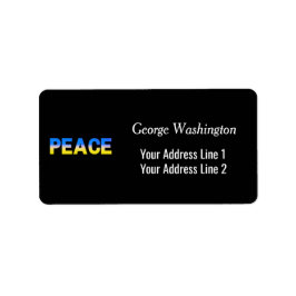 Blått och Gult Ukraina Inspinerat fredskrig Adressetikett