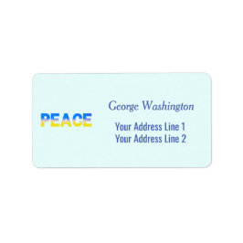 Blått och Gult Ukraina Inspinerat fredskrig Adressetikett