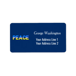 Blått och Gult Ukraina Inspinerat fredskrig Adressetikett