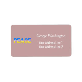 Blått och Gult Ukraina Inspinerat fredskrig Adressetikett