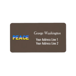 Blått och Gult Ukraina Inspinerat fredskrig Adressetikett