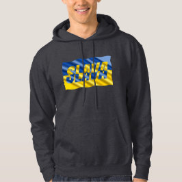 Blått och Gult Ukraina Inspinerat fredskrig Hoodie