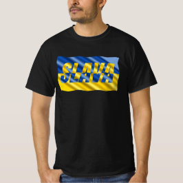 Blått och Gult Ukraina Inspinerat fredskrig T Shirt