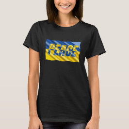 Blått och Gult Ukraina Inspinerat fredskrig T Shirt