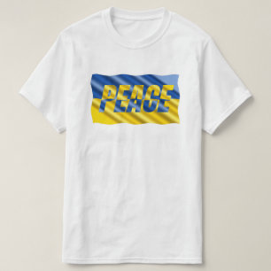 Blått och Gult Ukraina Inspinerat fredskrig T Shirt