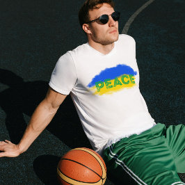 Blått och Gult Ukraina Inspinerat fredskrig T Shirt