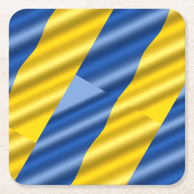 Blått och Gult Ukraina Inspinerat fredskrig Underlägg Papper Kvadrat (Framsidan)