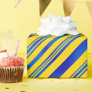 Blått och Gult Ukraina inspiration Presentpapper