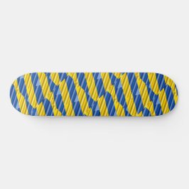 Blått och Gult Ukraina Inspired Peace Anti Krig Mini Skateboard Bräda 18,5 Cm