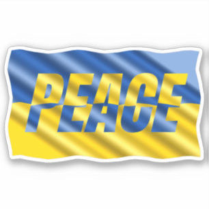 Blått och Gult Ukraina inspirerar till fred i krig Klistermärken