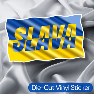 Blått och Gult Ukraina inspirerar till fred i krig Klistermärken