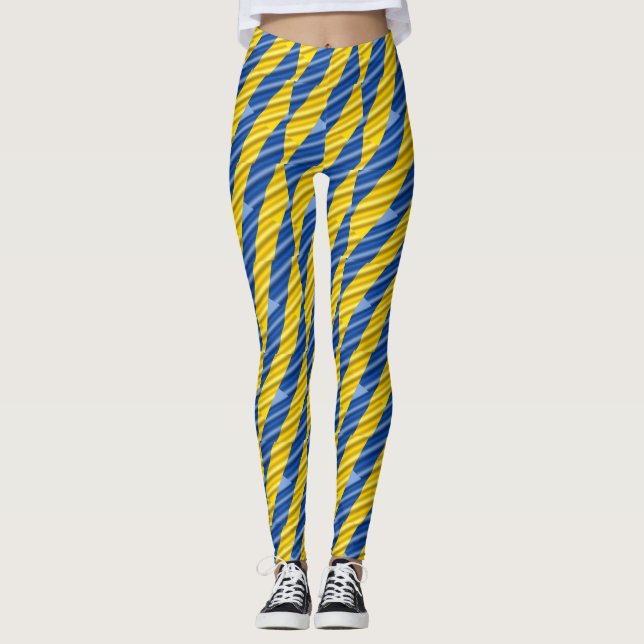 Blått och Gult Ukraina inspirerar till fred i krig Leggings (Framsida)
