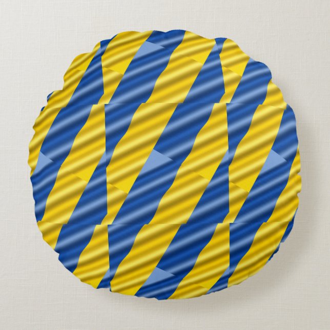 Blått och Gult Ukraina inspirerar till fred No war Rund Kudde (Framsidan)