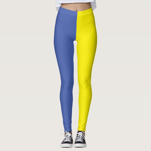 Blått och Gult Ukraina Leggings (Framsida)