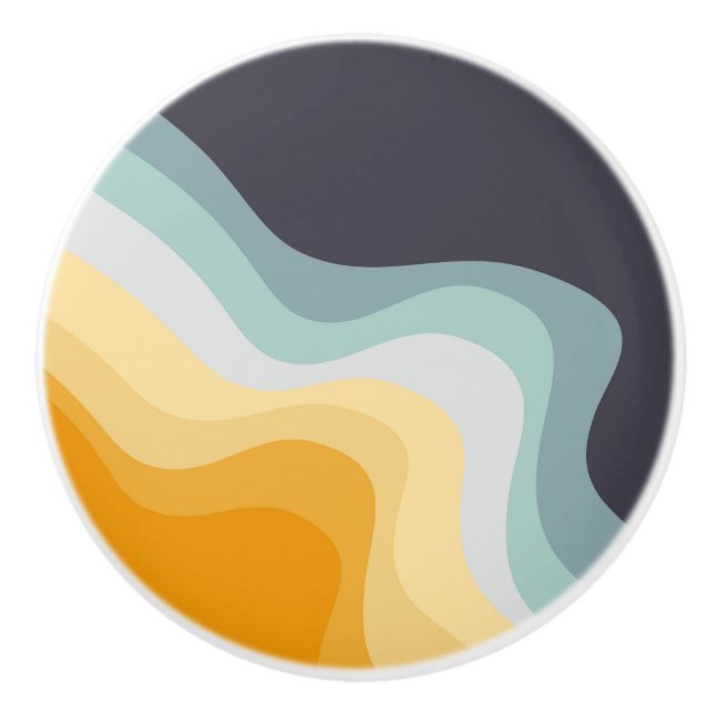 Blått och gult vinkara stil knopp (Framsidan)