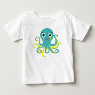 Blått- och gultbläckfisk t-shirt