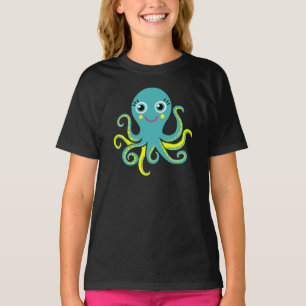 Blått- och gultbläckfisk tee shirt
