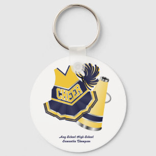 Blått- och gulthejaklacksledare Keychain Nyckelring