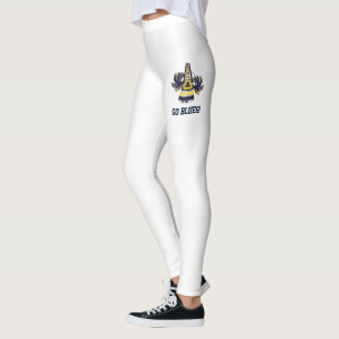 Blått- och gulthejaklacksledaredamasker leggings