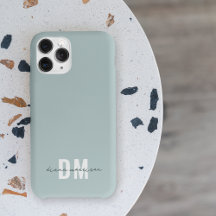 Blått och initialt skriptkalligrafi Namn Monogram