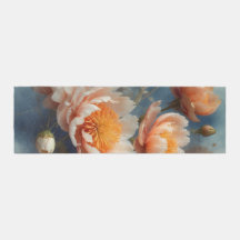 Blått och karamellbrun tonfärgstryck, blommigt