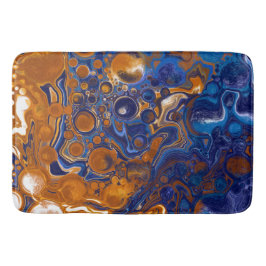 Blått och koppar Abstrakt Modern Art Badrumsmatta