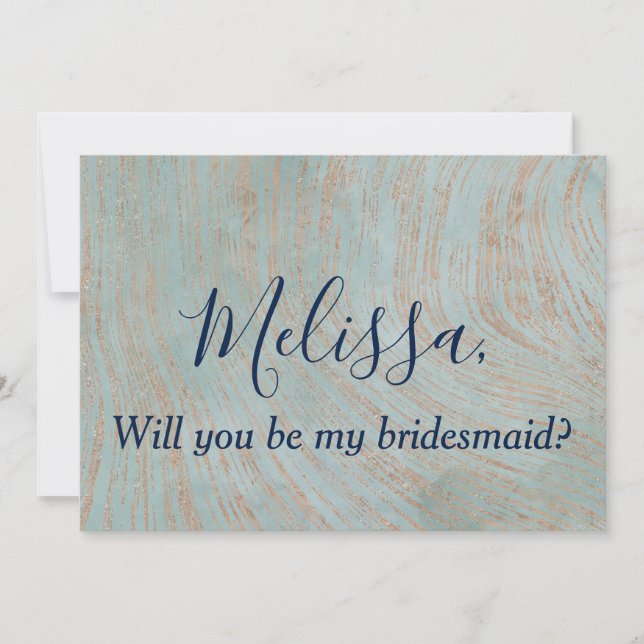 Blått och koppar, Bridesmaid Frieri Inbjudningar (Framsida)