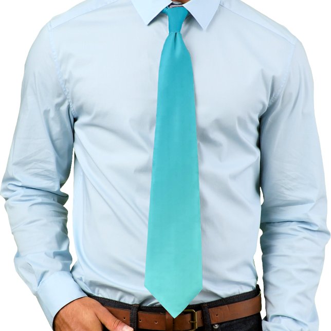 Blått och lätt cyan Aqua Gradient Ombré Slips (Skapare uppladdad)