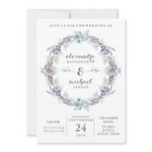 Blått och Lila Blommigt Utandning Bröllop