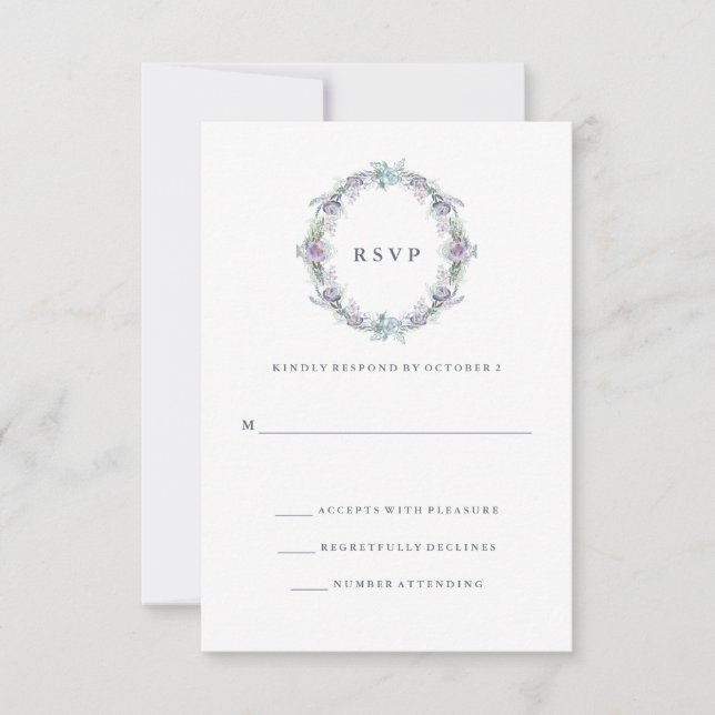 Blått och Lila Blommigt Utandning Bröllop OSA (Framsida)