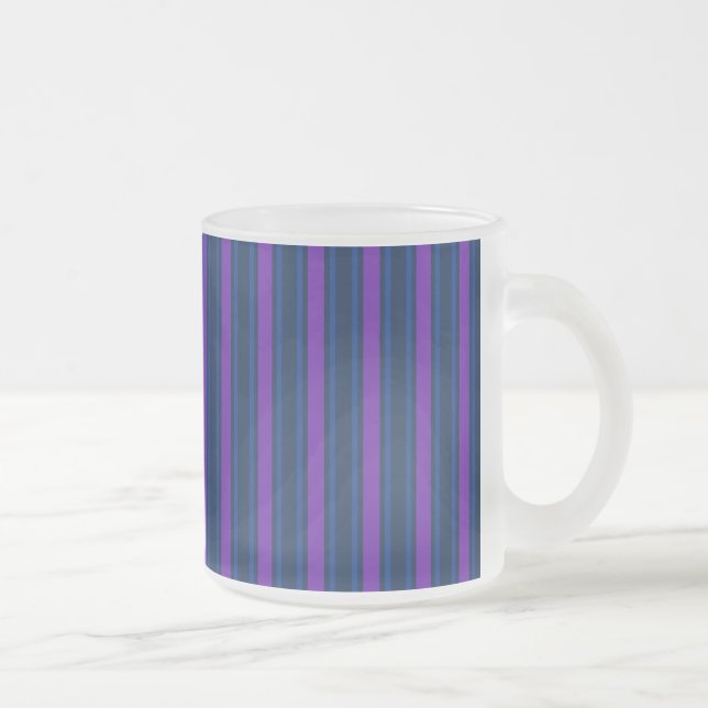 Blått och lila candy rand frostad glasmugg (Höger)