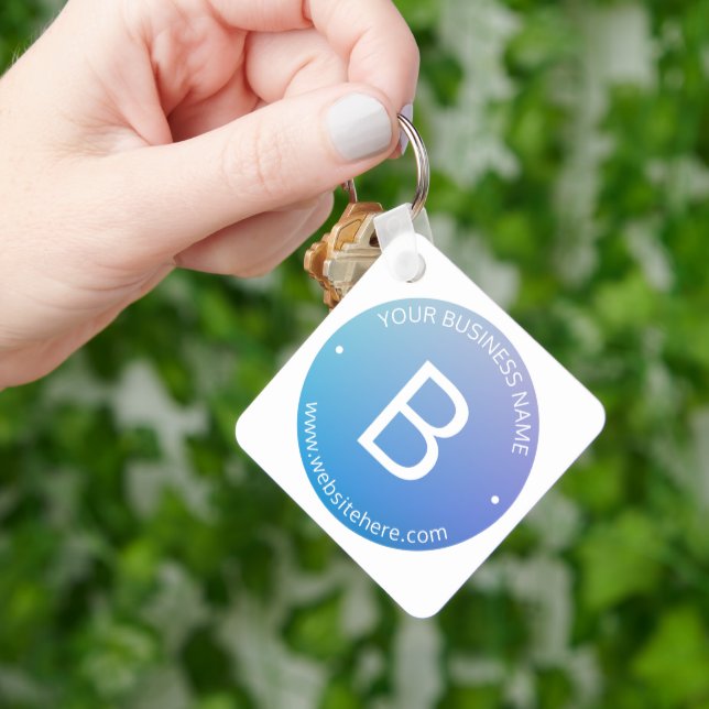 Blått och Lila i figursättningspanel med redigerba Nyckelring (Hand)